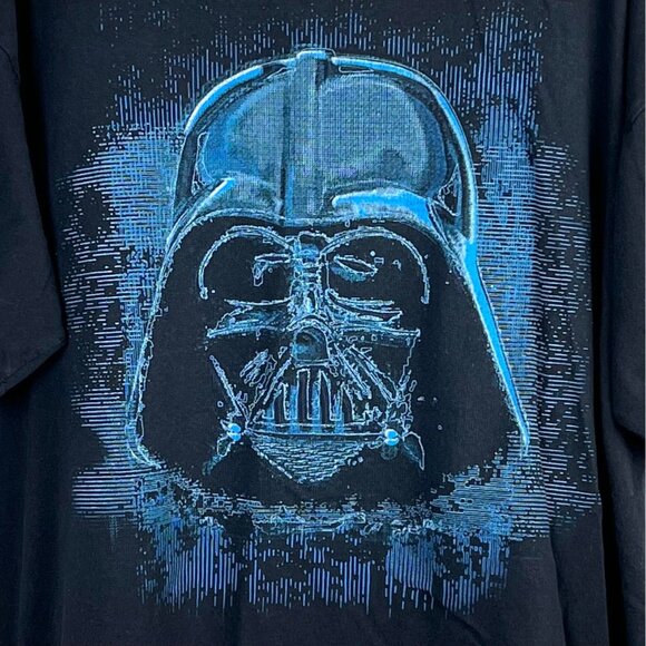 Disney Store Star Wars Darth Vader Graphic T-Shirt Size XL Black w/ Blue Graphic - Picture 4 of 12